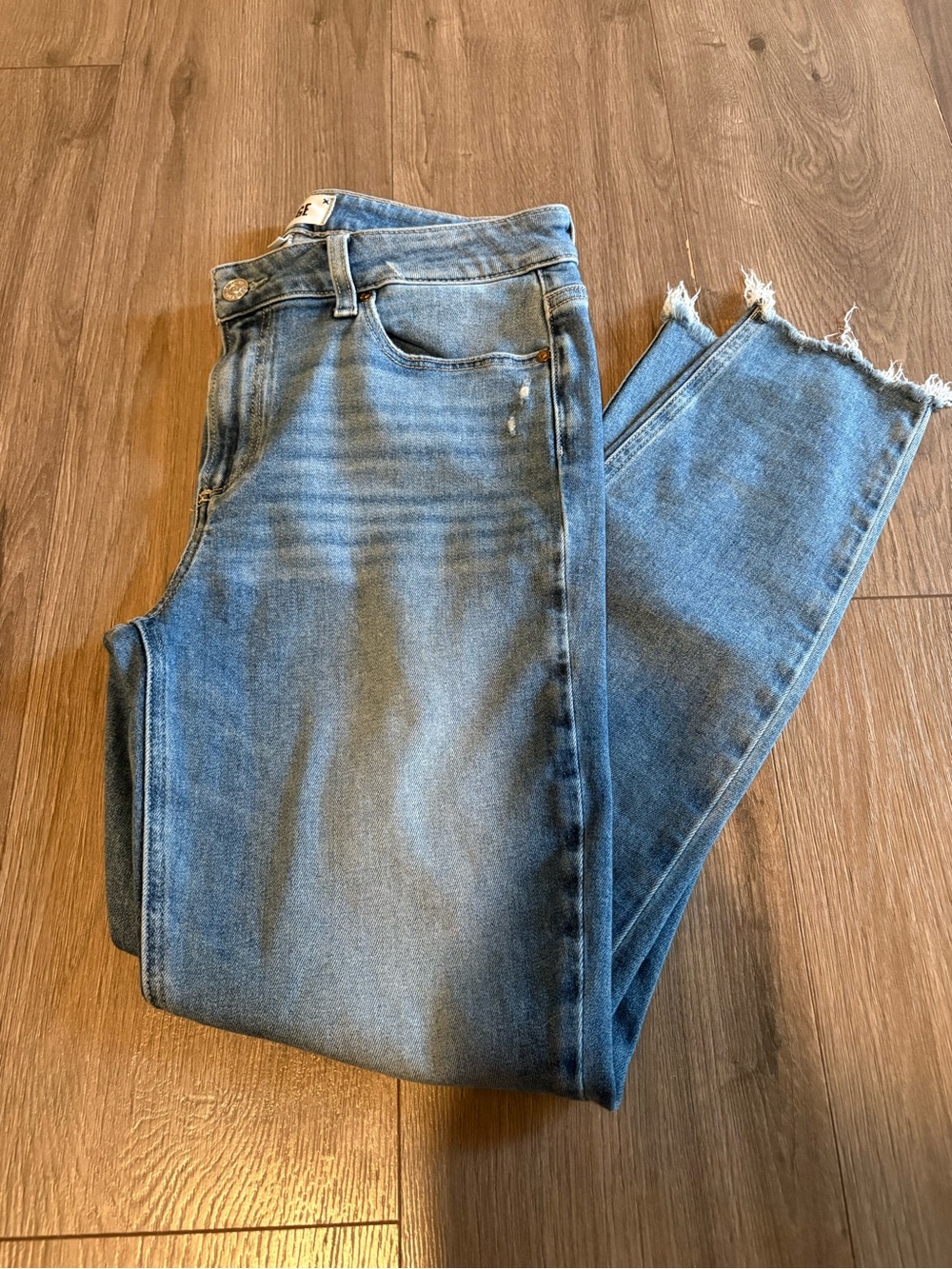 PAIGE Verdugo Ankle Classic Blue Skinny Jeans - Frayed Hem size 31